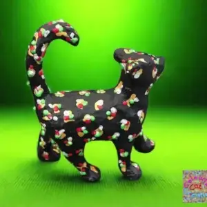 Handcrafted Papier Mâché Creation - Black Kitten